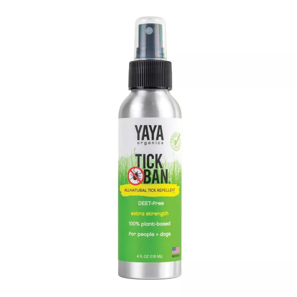 Yaya Organics Tick Ban All Natural Extra Strength Tick Repellent Spray Bottle, 4 Oz